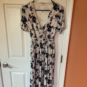 White floral high low dress